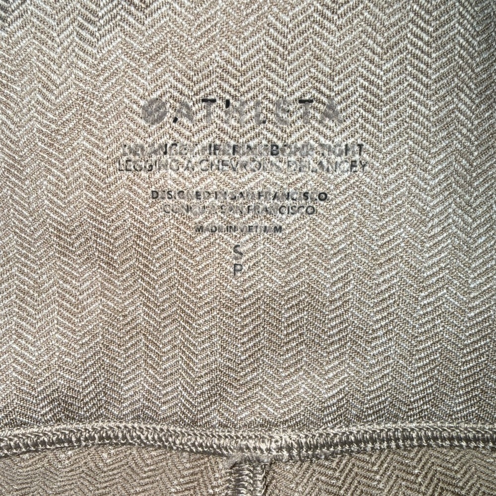 GUC Athleta Delancy Herringbone Tight Legging Taupe Tan Size Small - Picture 6 of 8